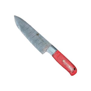 Cuchillo Chef Rojo Acero Damasco Koyam