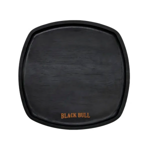 Elegante plato de madera Black Bull de 25cm para servir asados en Chile