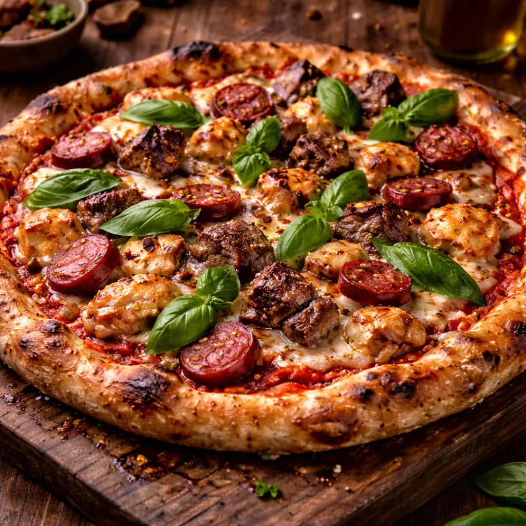 pizza artesanal hecha a la parrilla