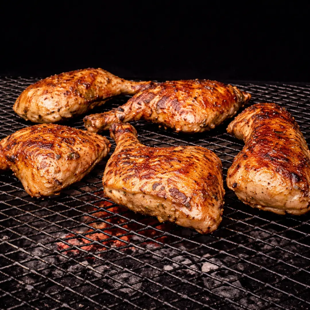 pollo entero a la parrilla dorado