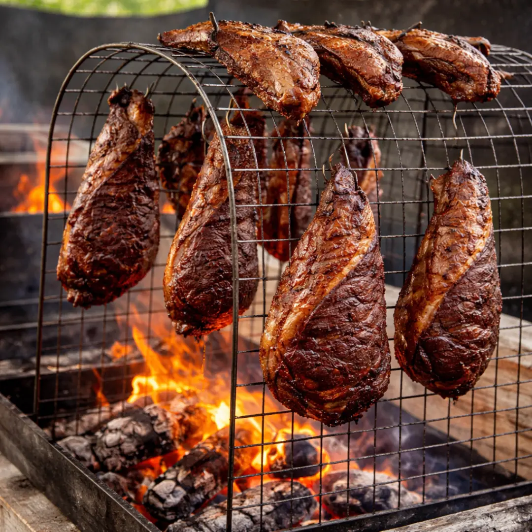punta de ganso a la parrilla jugosa al fuego