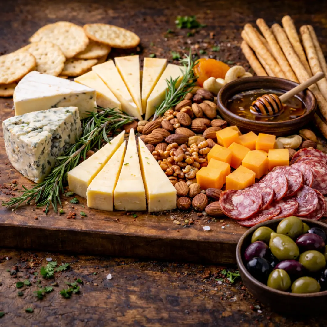 Tabla de quesos y frutos secos premium