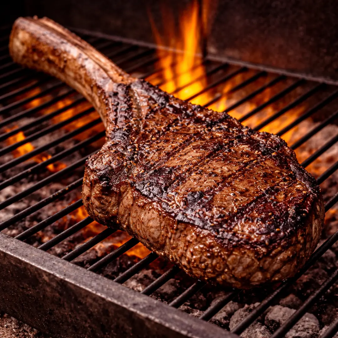 tomahawk a la parrilla corte premium
