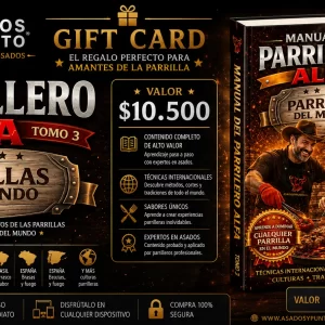 Gift Card digital Tomo 3 Parrillas del Mundo del Manual del Parrillero Alfa de Asados y Punto.