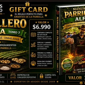 Gift Card digital Tomo 7 Especias, Verduras y Ensaladas del Manual del Parrillero Alfa de Asados y Punto.