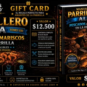 Gift Card digital Tomo 8 Pescados y Mariscos a la Parrilla del Manual del Parrillero Alfa de Asados y Punto.